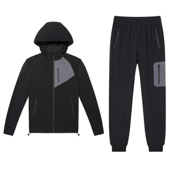 wholesale-windbreaker-tracksuits-nylon-spandax-black